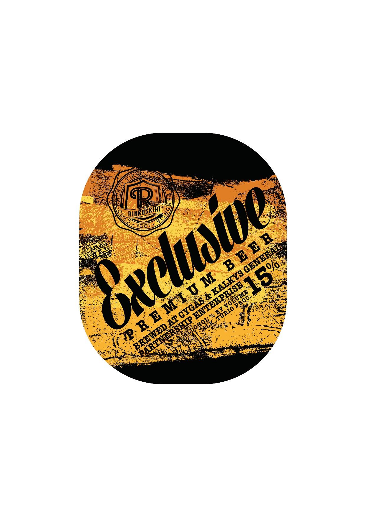 Prekės ženklas: Exclusive PREMIUM BEER BREWED AT CYGAS & KALKYS GENERAL PARTNERSHIP ENTERPRISE R RINKUŠKIAI ČYGO - KALKIO TIKROJI ŪKINĖ BENDRIJA 1991